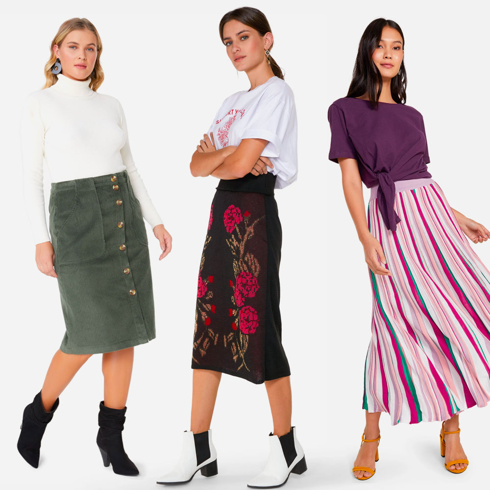 10 Modelos de Saia Midi, Looks e Dicas de Como Usar