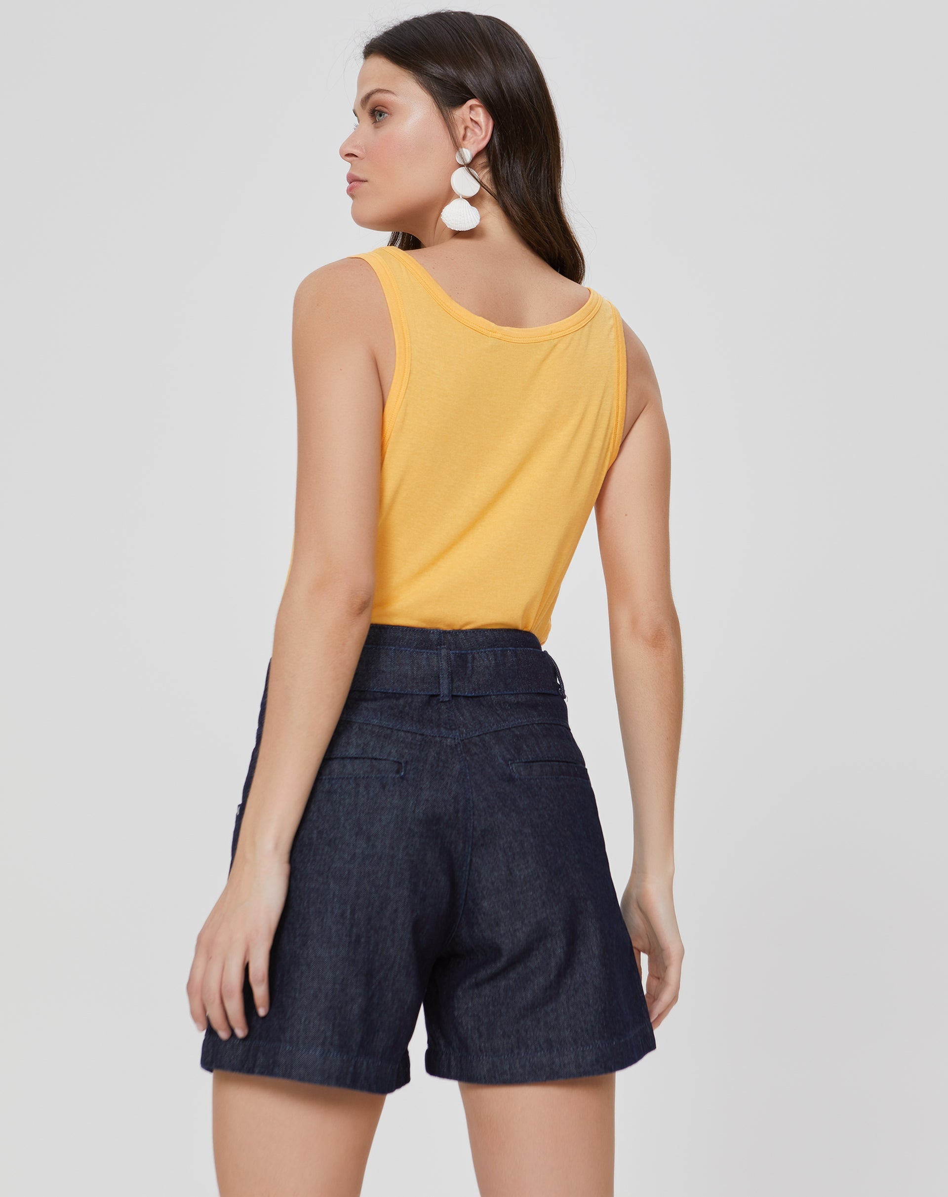 Regata Basic Viscose Lisa - Amarelo