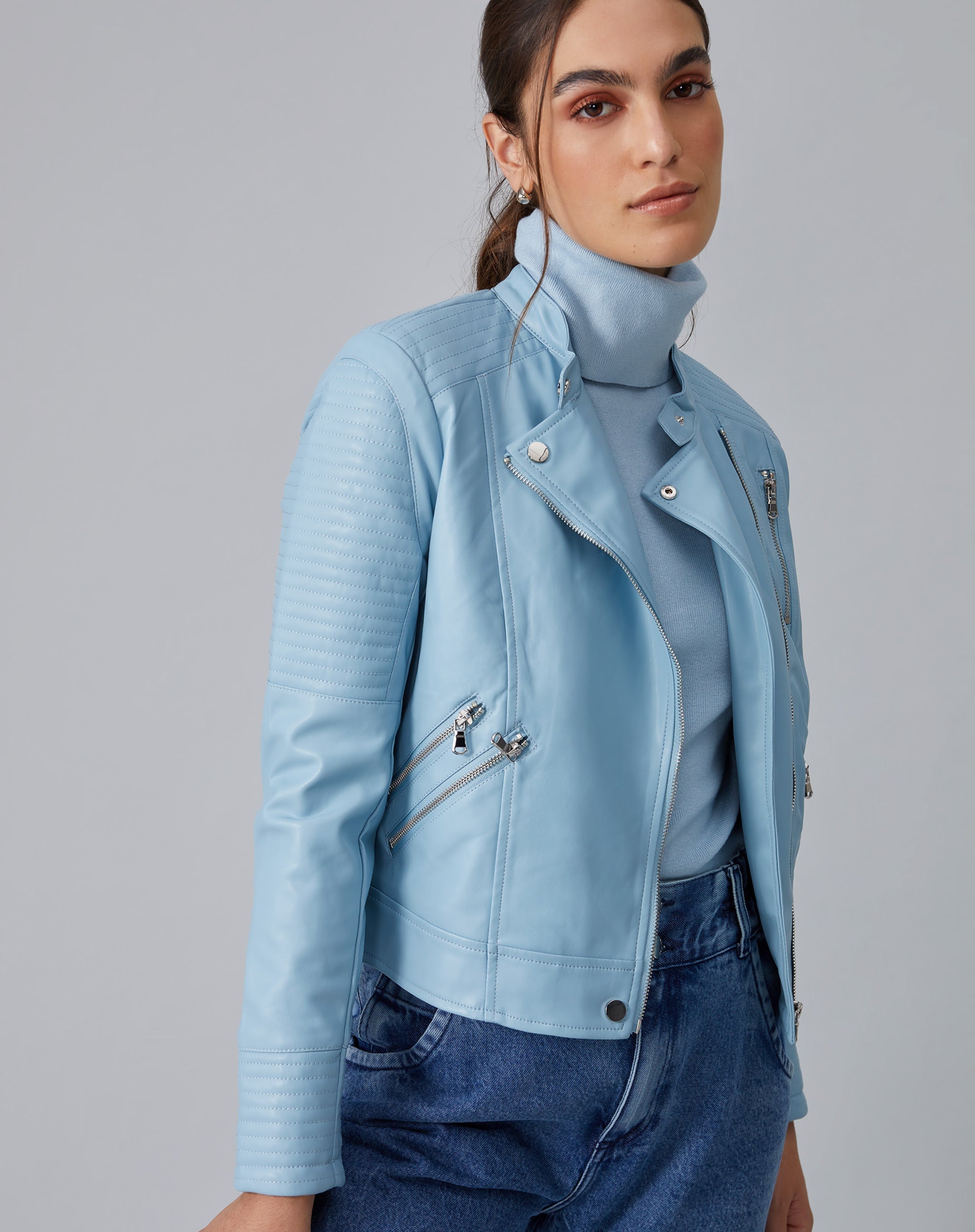 Jaqueta Leather Special - Azul Claro
