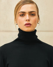 Suéter Cashmere Deluxe Gola Alta  - PRETO