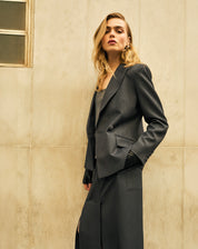 BLAZER SLIM ABOTOAMENTO DUPLO ALFAIATARIA - CINZA