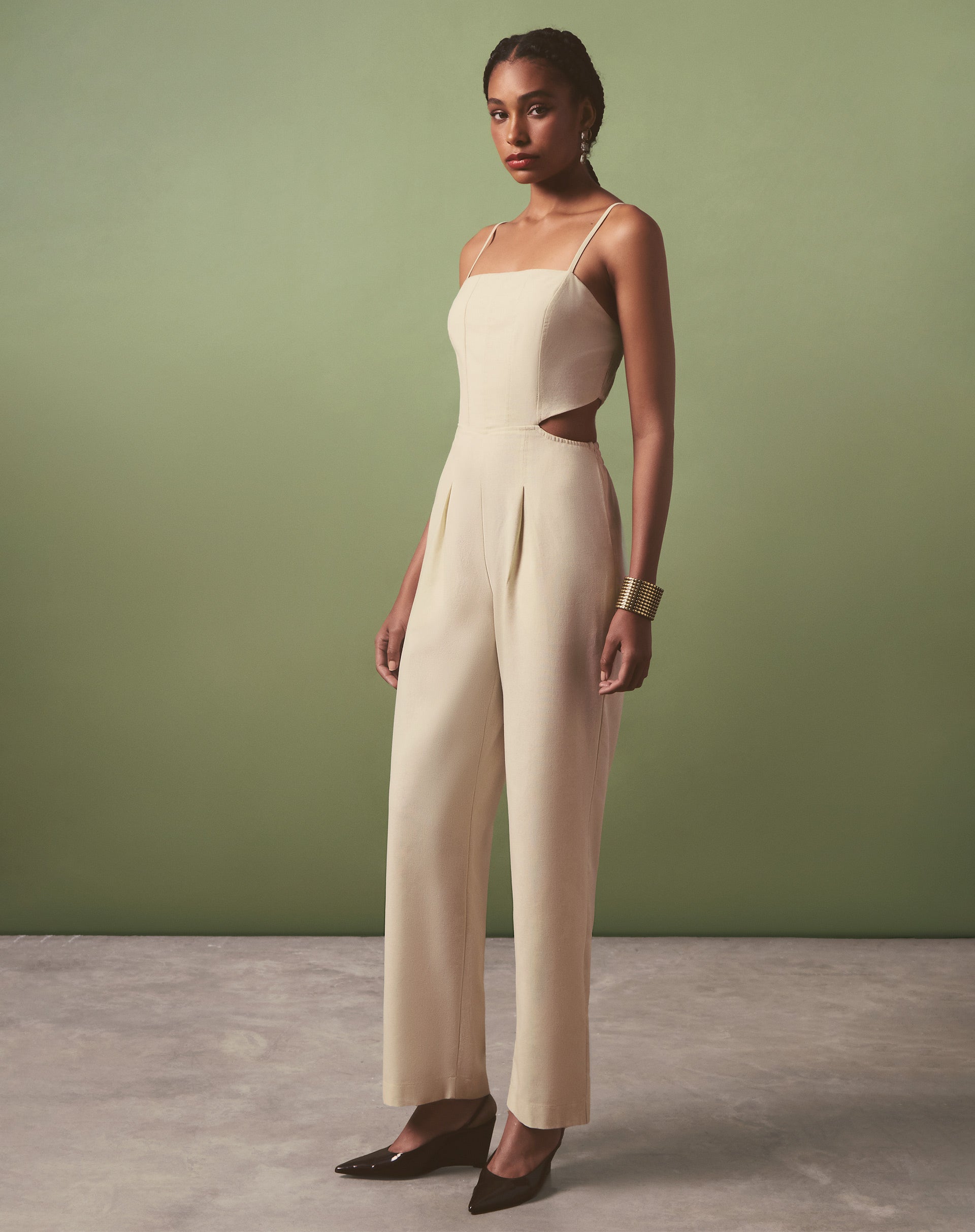 Macacão Corset de Linho - Areia