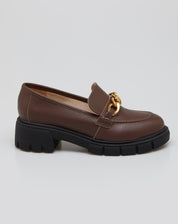MOCASSIM CHUNKY COM CORRENTE DE METAL - CAFE