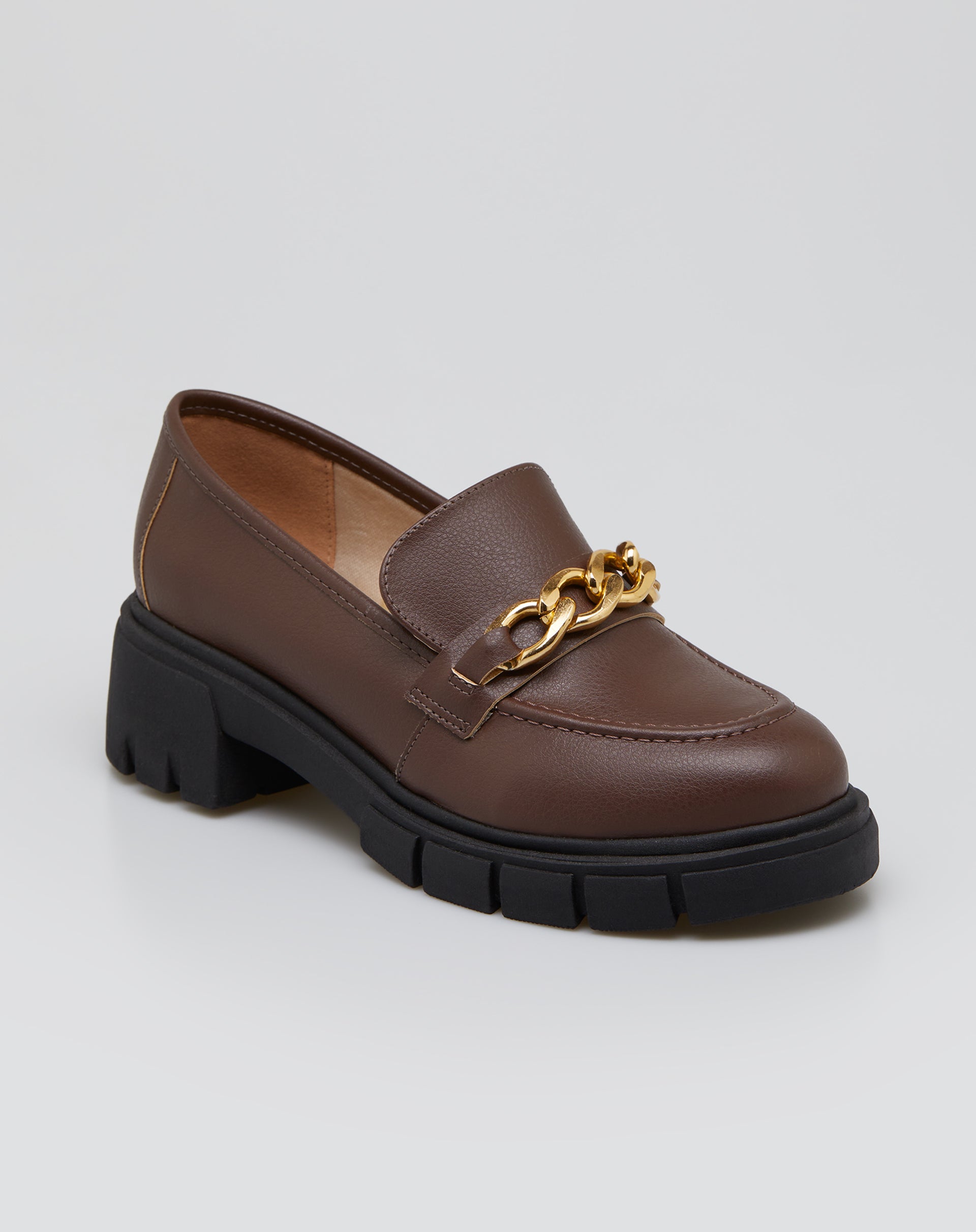 MOCASSIM CHUNKY COM CORRENTE DE METAL - CAFE