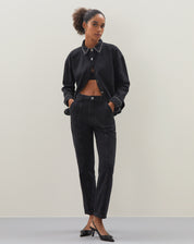Jaqueta com Strass Jeans - Preto