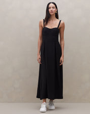 Vestido Alfaiataria com Pregas - Preto