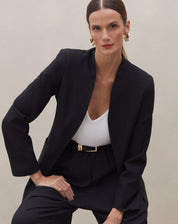 Blazer Alongado sem Lapela - Preto