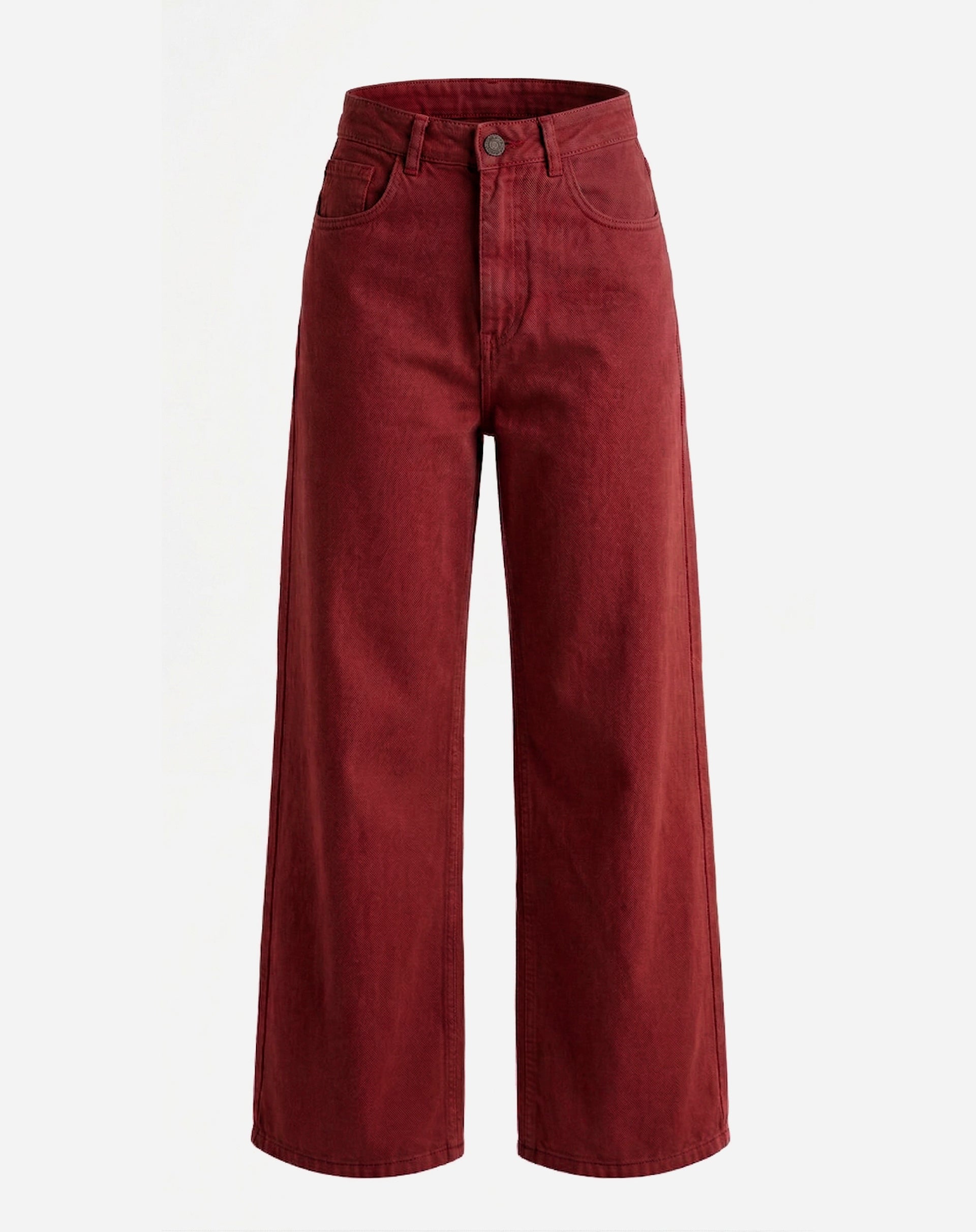 Calça Wide Leg Sarja - Vinho