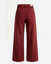 Calça Wide Leg Sarja - Vinho