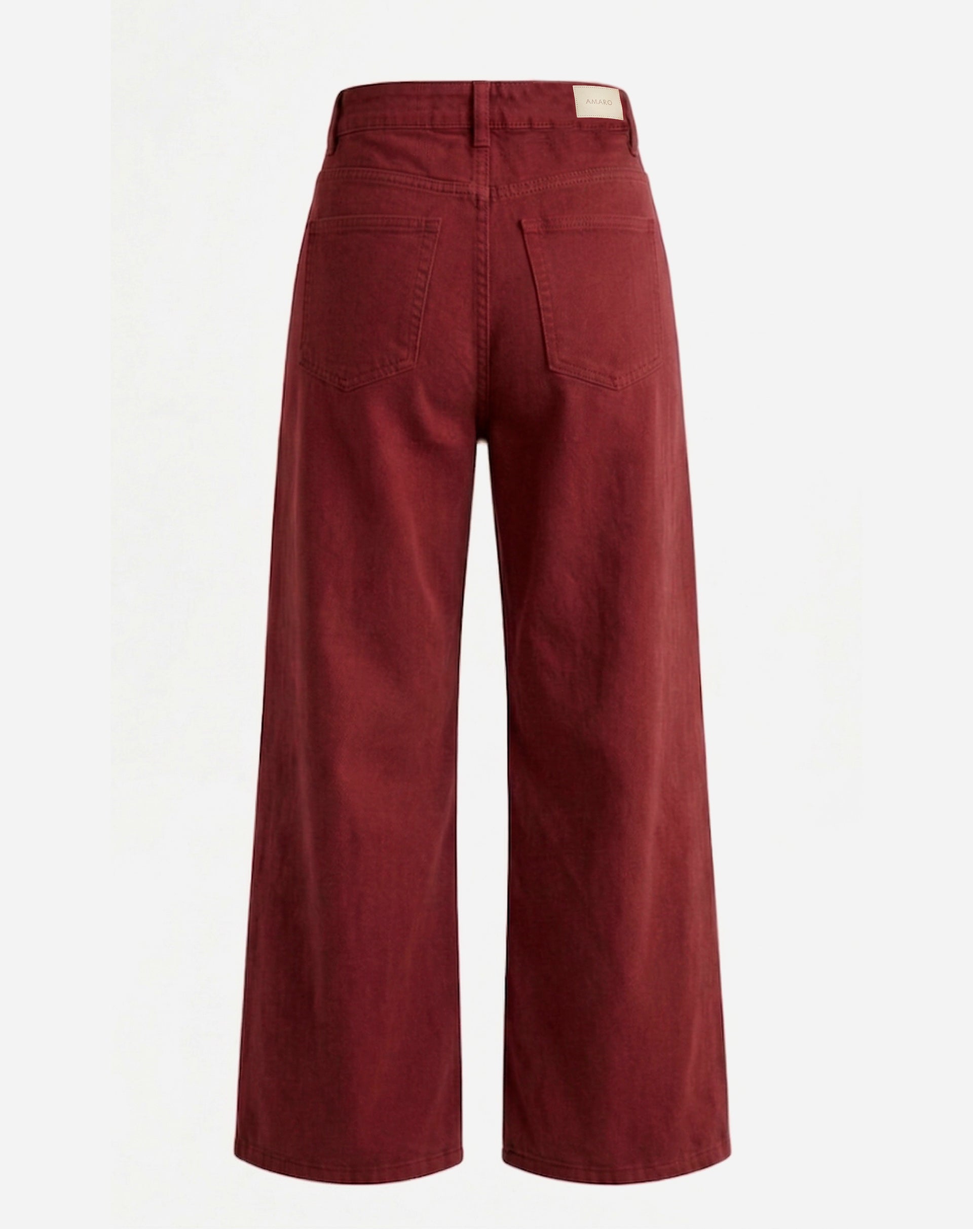 Calça Wide Leg Sarja - Vinho