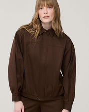 CASACO COM PUNHO LARGO - MARROM