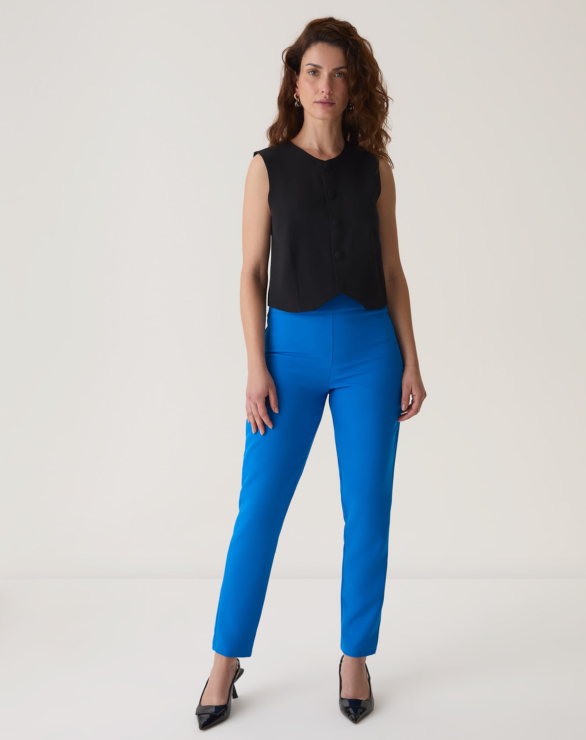 CALÇA SLIM DE ALFAIATARIA - AZUL