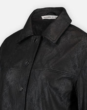 Jaqueta Quadrada Cobra Pu - Preto