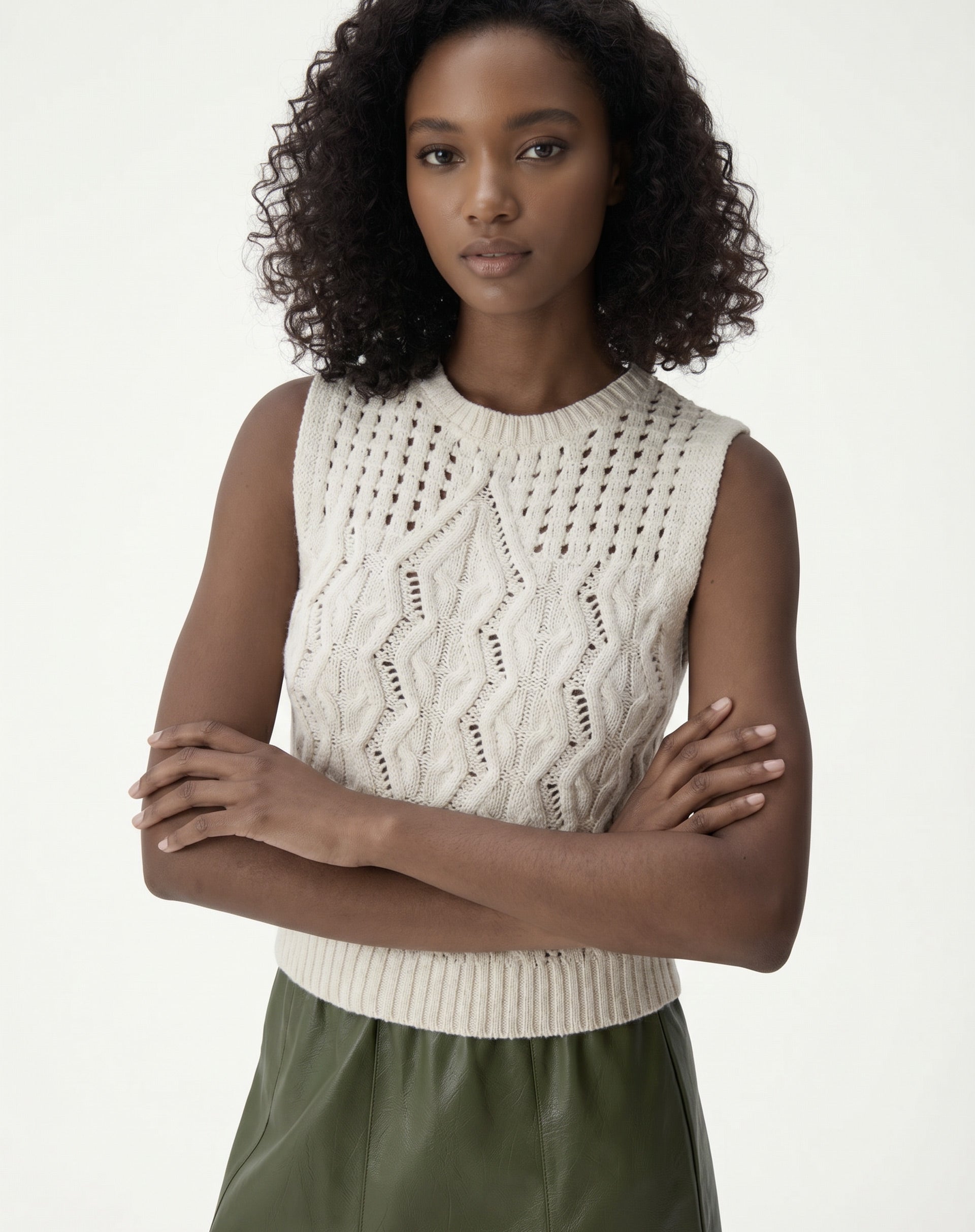 REGATA TRICOT PONTO DIFERENCIADO - BEGE