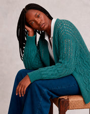 Cardigan Tricot Ponto Diferenciado - Verde
