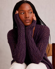 Cardigan Tricot Ponto Diferenciado - Roxo