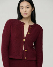 Cardigan Tricot Com Botões - Vermelho