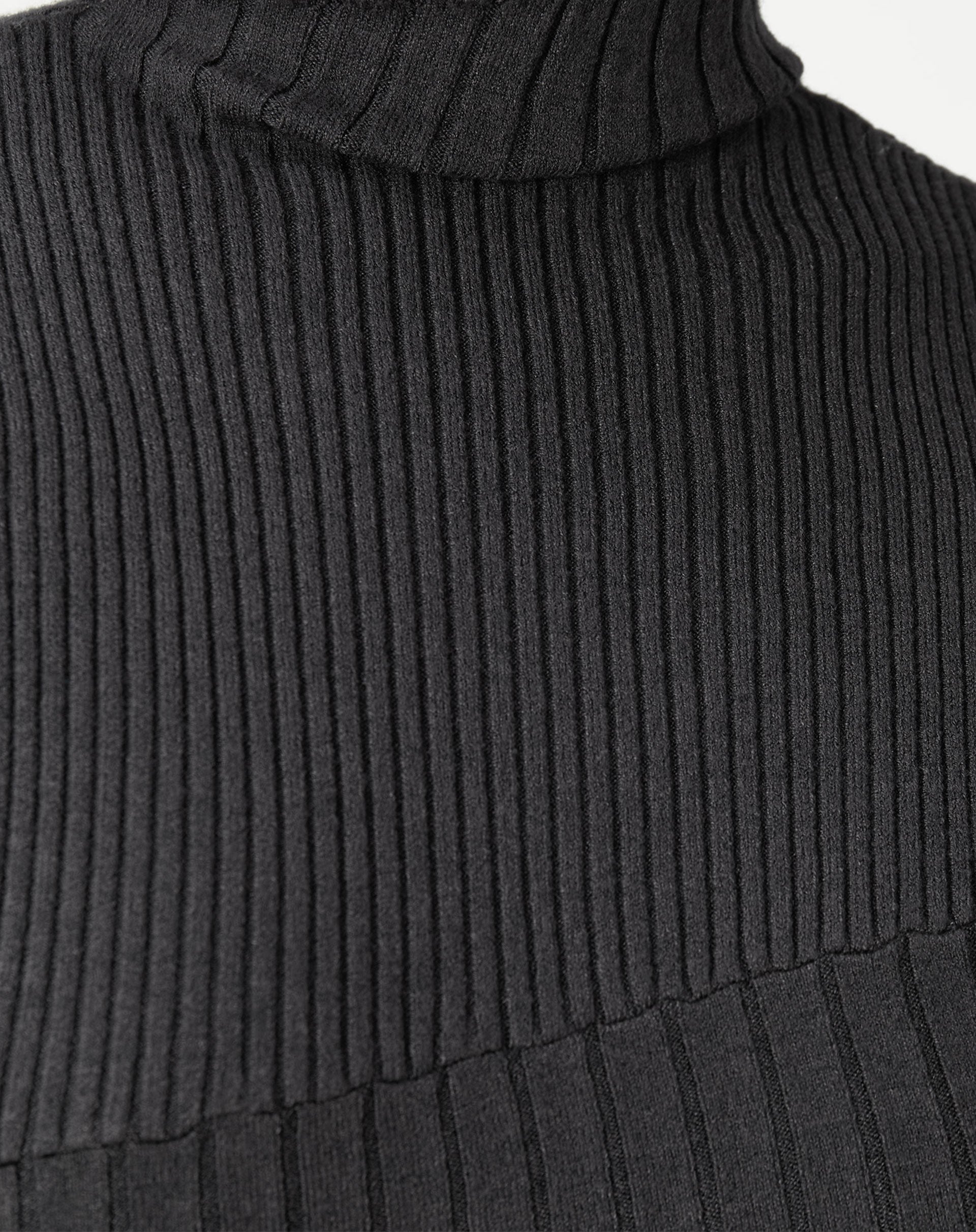 Vestido Midi Tricot Rib - Cinza Mescla Escuro