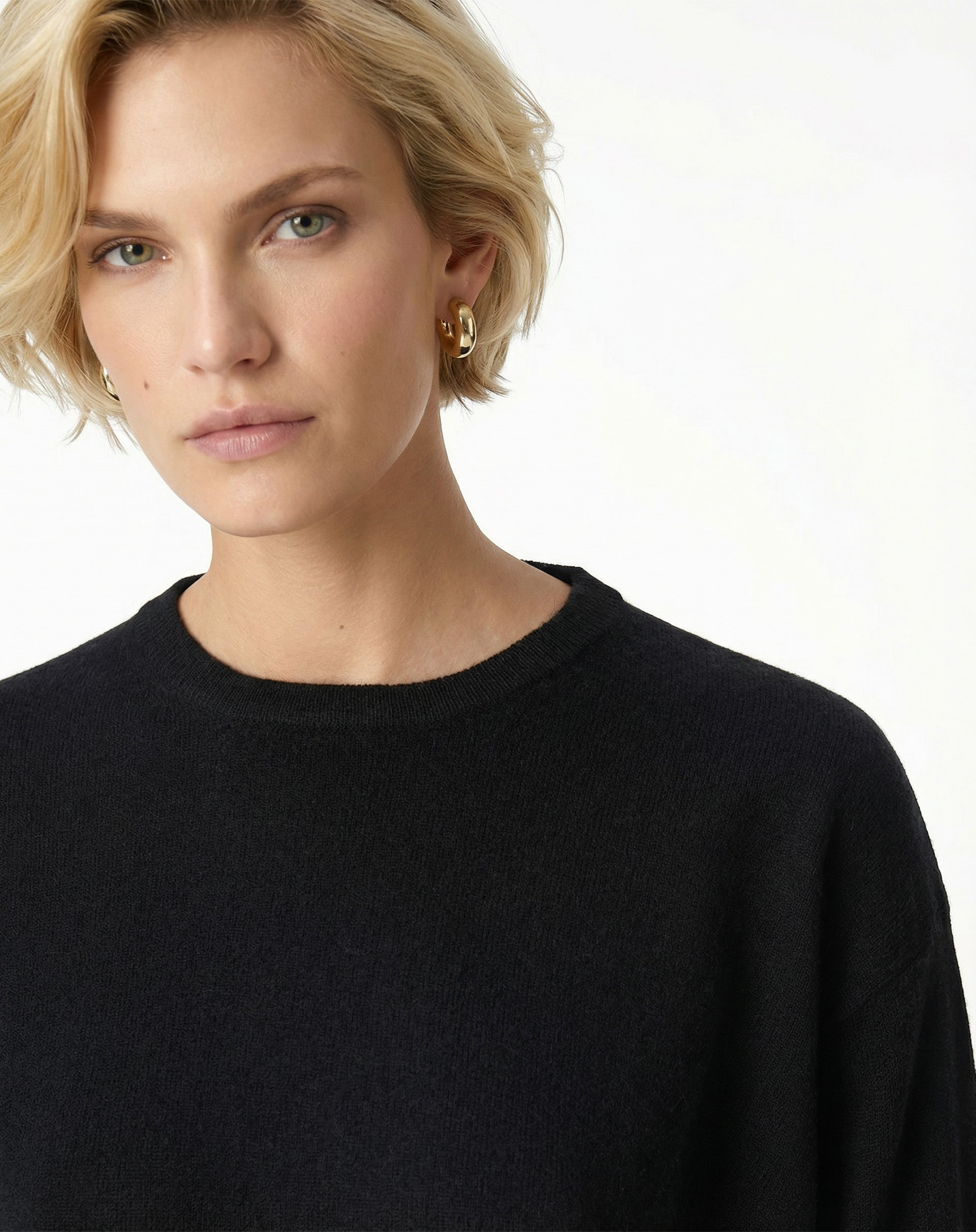 Suéter Cashmere Deluxe Gola Careca - Preto