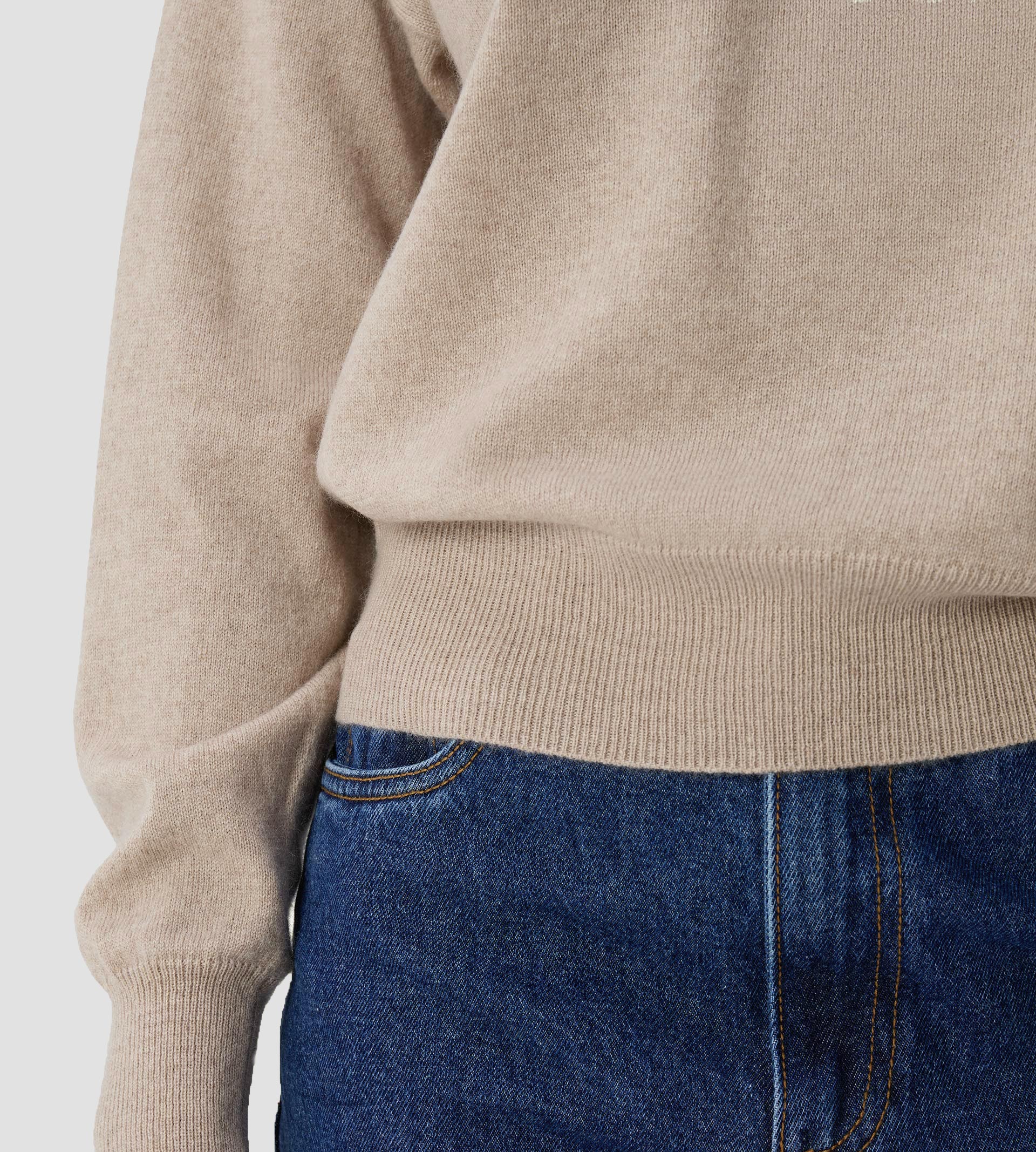 Suéter Cashmere Deluxe Gola Careca - Caqui