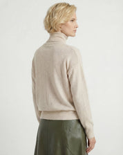 Suéter Cashmere Deluxe Gola Alta  - BEGE