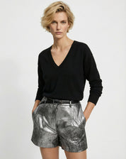 Suéter Cashmere Deluxe Gola V - Preto