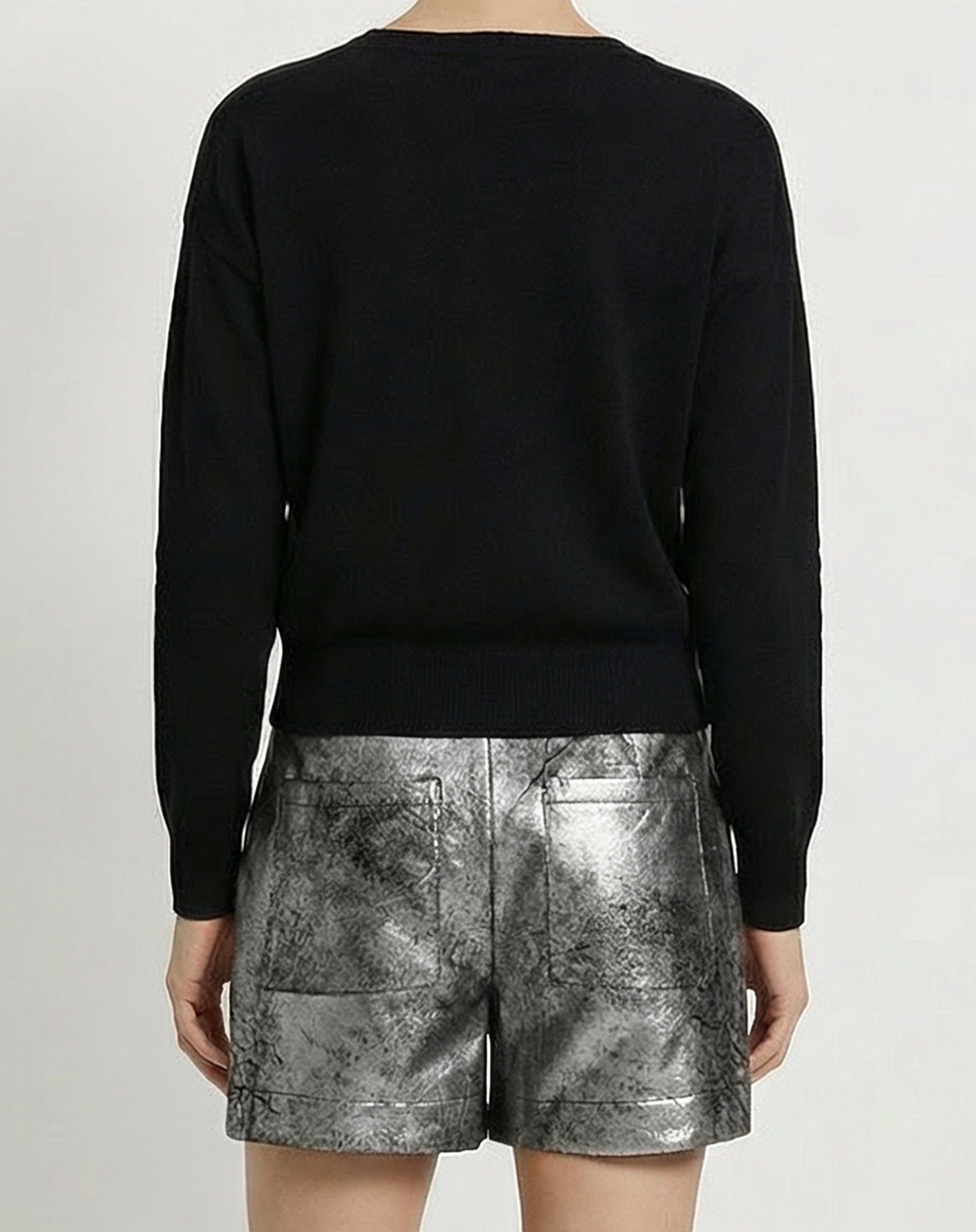 Suéter Cashmere Deluxe Gola V - Preto