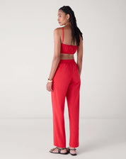 Macacão Corset de Linho - Vermelho