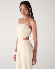 Macacão Corset de Linho - Areia