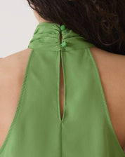 BLUSA DECOTE HALTER DE CREPE - VERDE