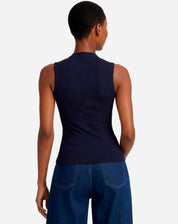 Blusa Gola Role de Malha - Azul