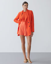 BLUSA COM DECOTE HALTER DE TRICOT - LARANJA