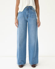 CALÇA JEANS WIDE CINTURA ALTA - AZUL CLARO