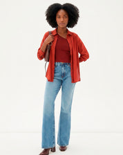CALÇA JEANS FLARE CINTURA ALTA - AZUL CLARO