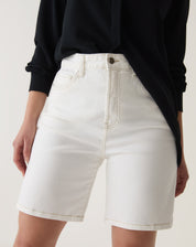 BERMUDA JEANS RETA - OFF-WHITE