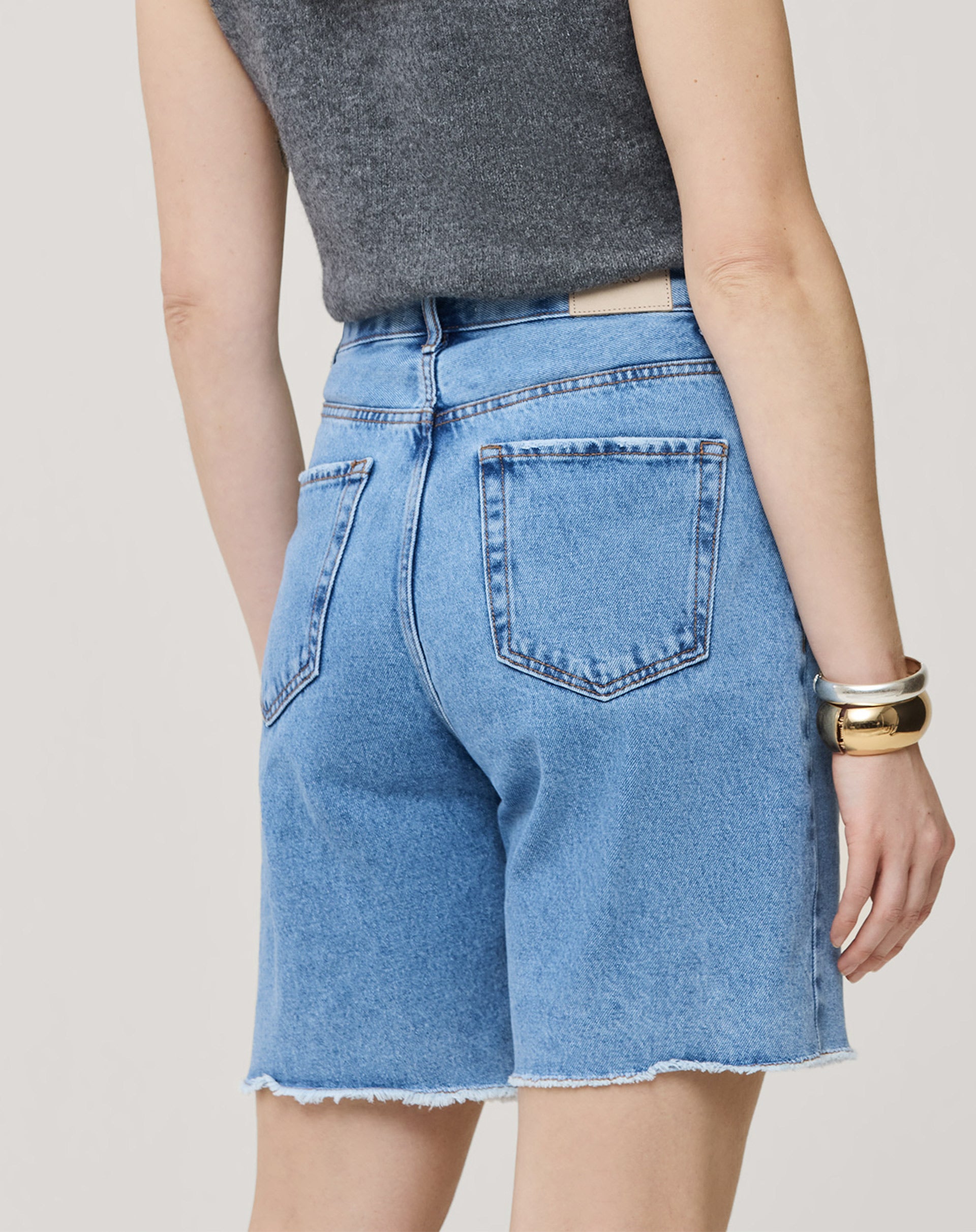BERMUDA JEANS RE - AZUL MÉDIO