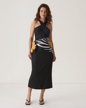 VESTIDO ALÇAS TRANSPASSADAS DE ALFAIATARIA - PRETO