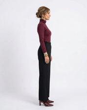 Calça Pantalona com Cós de Elástico - Preto