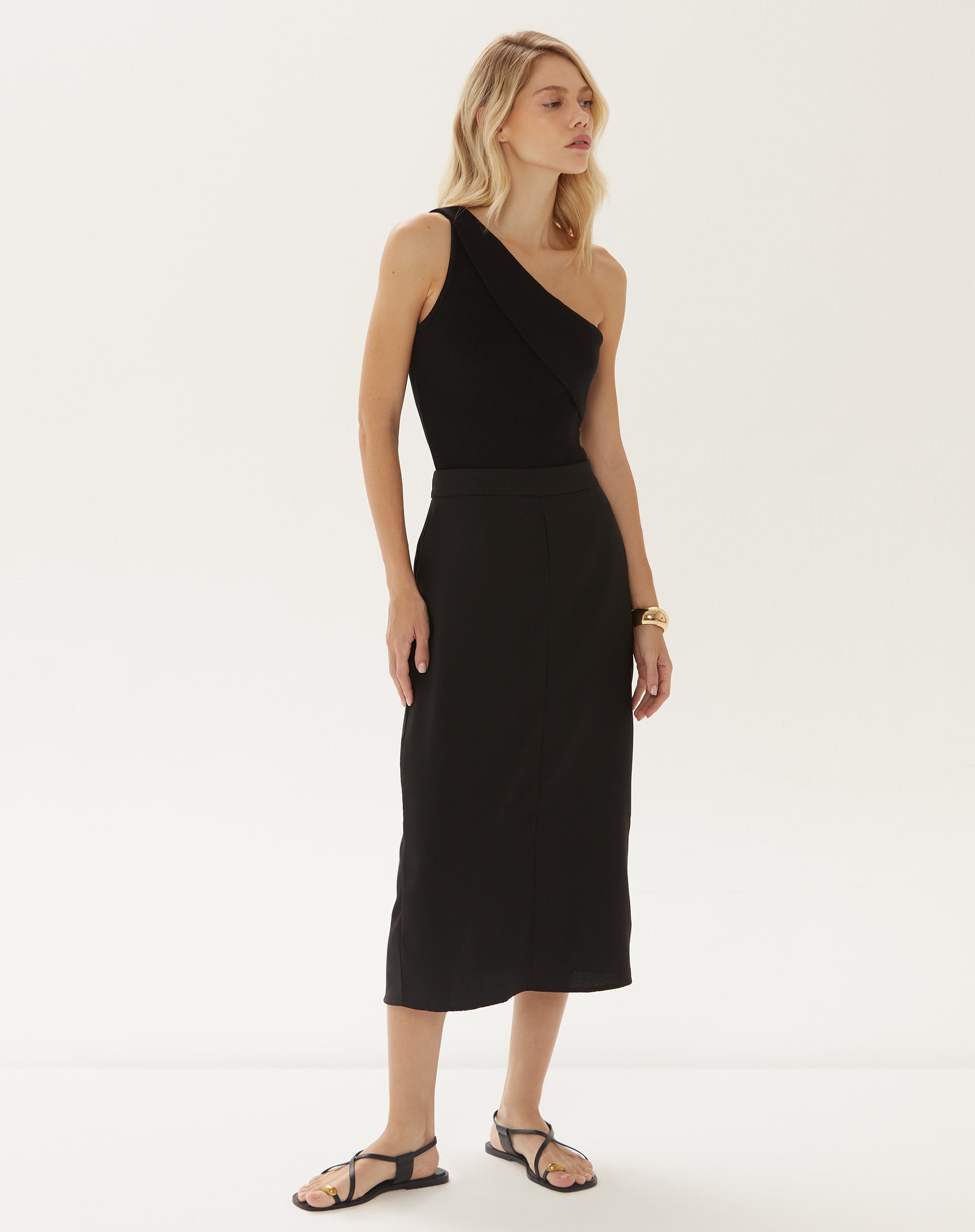 Saia Midi Tubo  - Preto