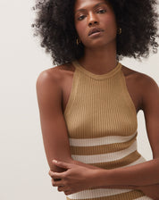 REGATA HALTER NECK DE TRICOT - BEGE