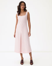 Vestido Regata Alfaiataria Midi - Rosa Claro