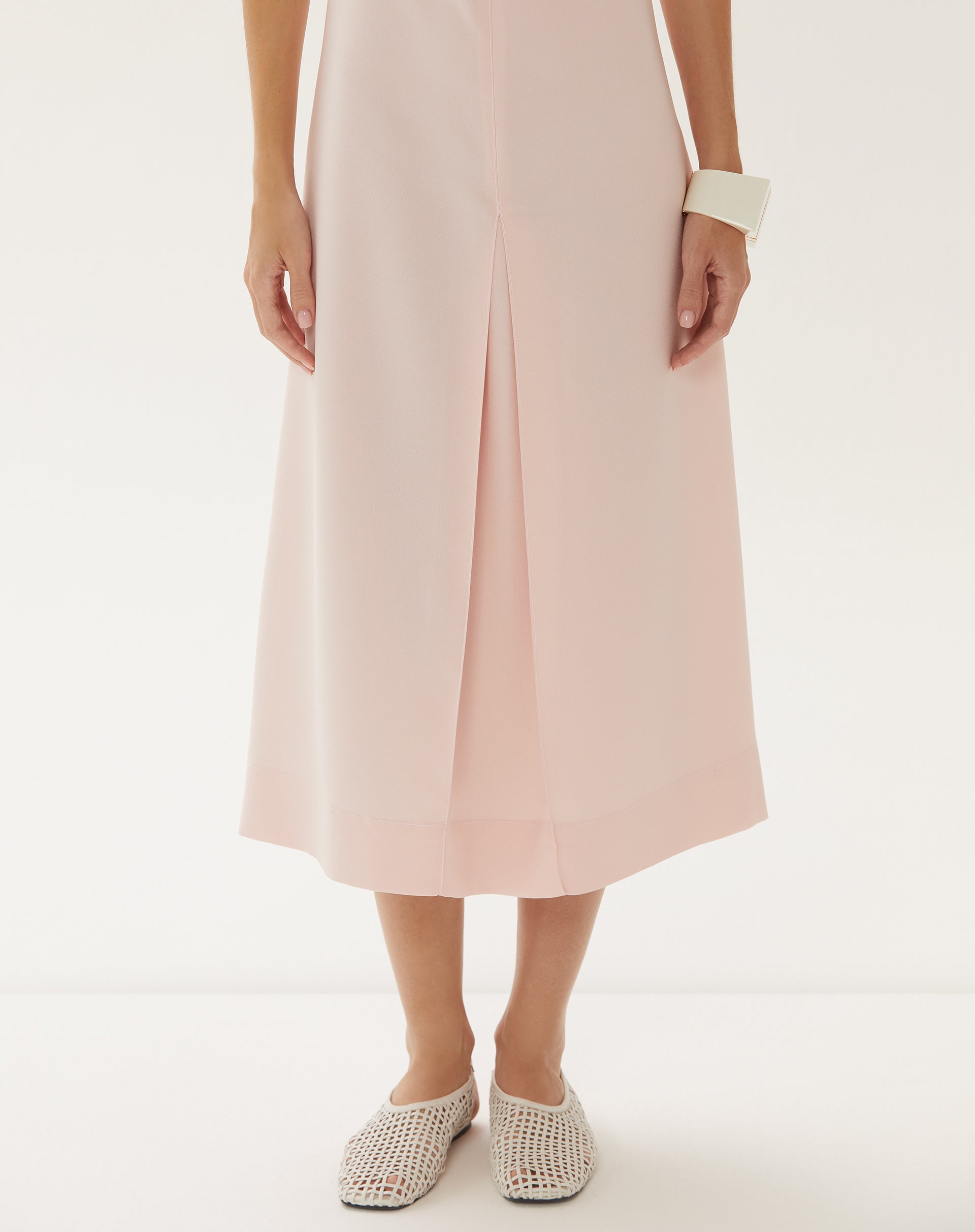 Vestido Regata Alfaiataria Midi - Rosa Claro