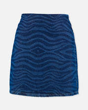 Saia Curta Zebra Jeans - Azul Médio