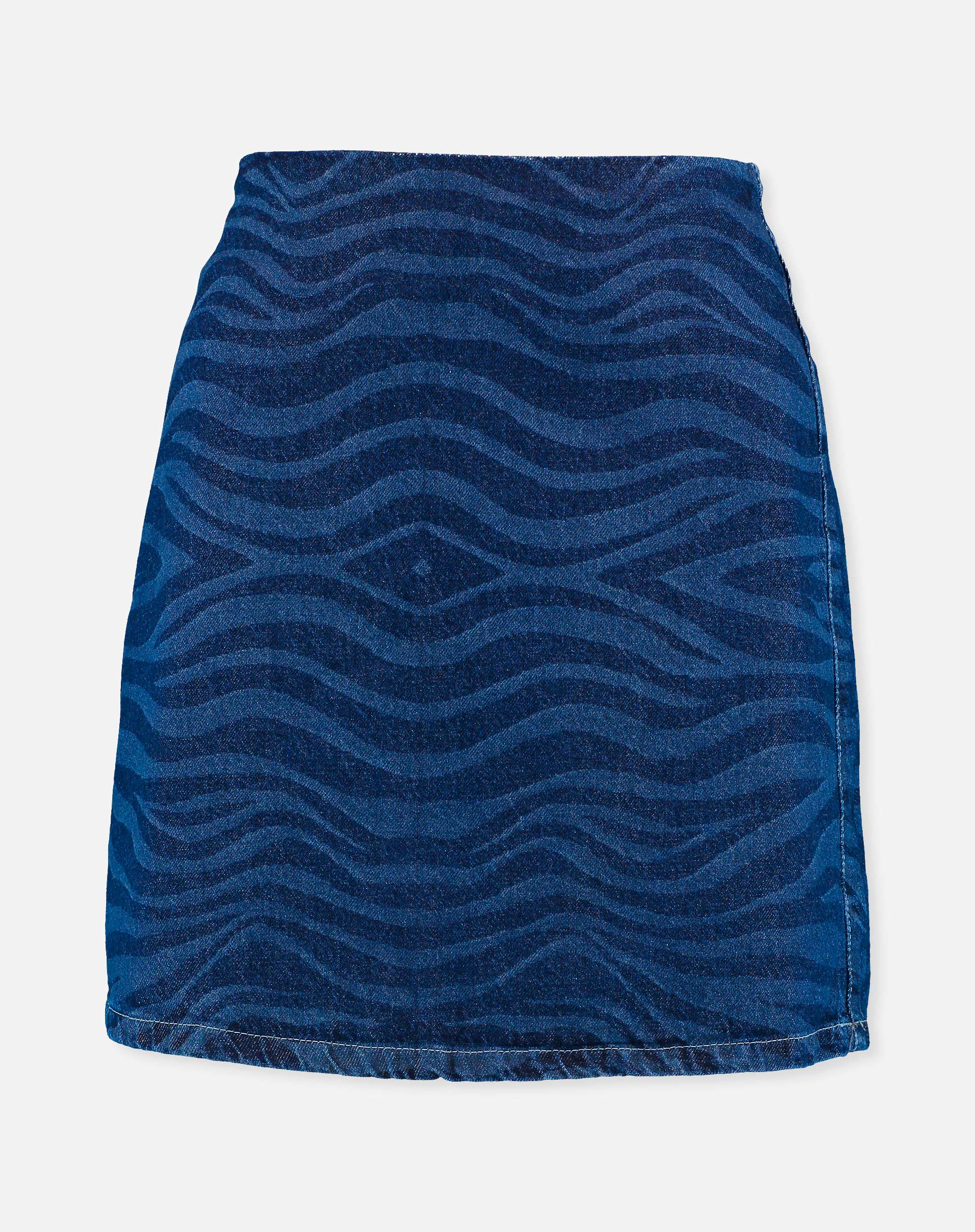 Saia Curta Zebra Jeans - Azul Médio