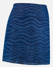 Saia Curta Zebra Jeans - Azul Médio