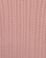Suéter de Tricot Trançado - Rosa Claro