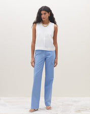 Regata Alças Largas com Recorte - OFF-WHITE