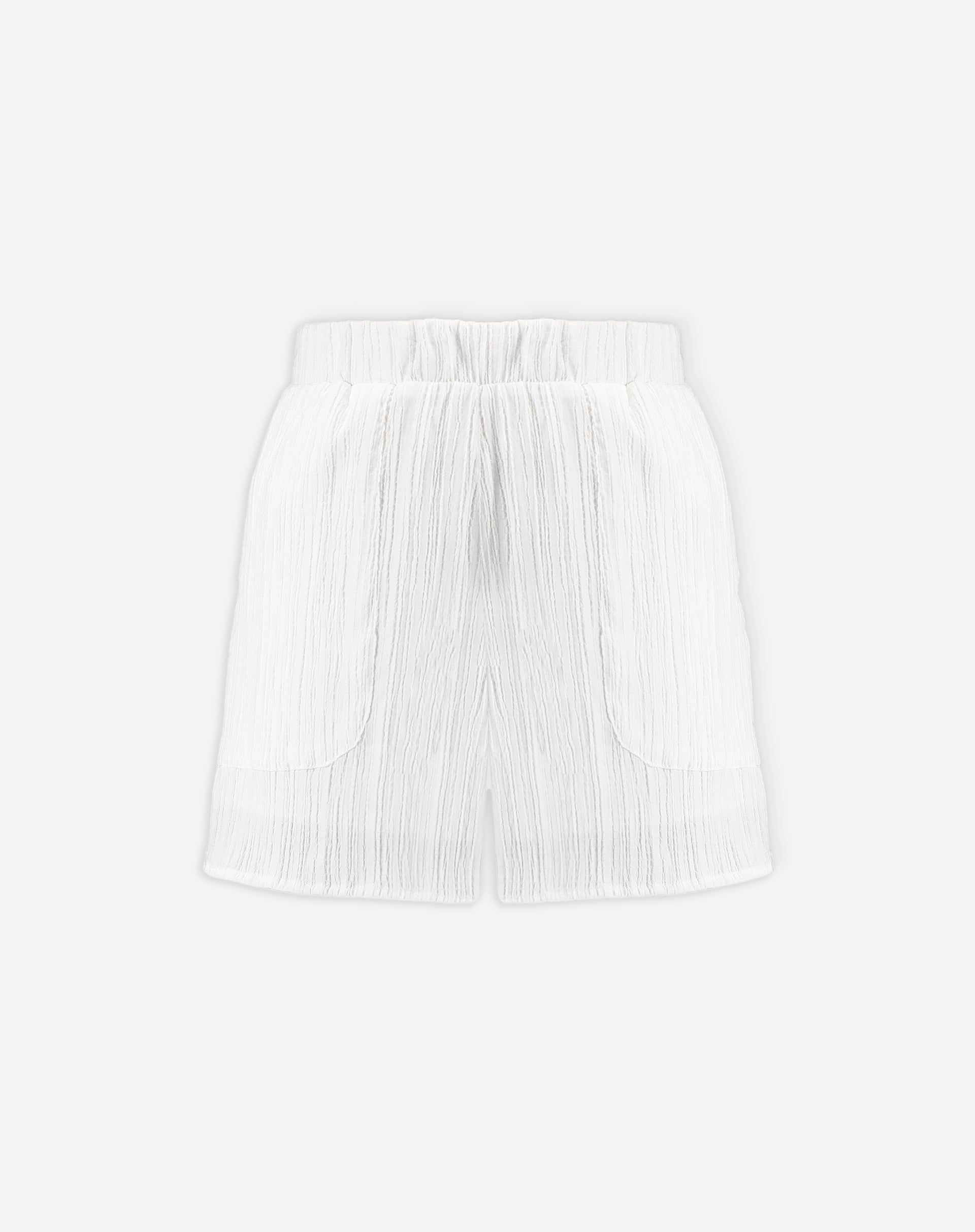 Shorts Cintura Elástico com Bolsos - Off-white