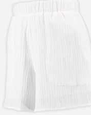 Shorts Cintura Elástico com Bolsos - Off-white