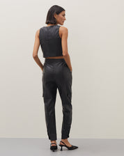 Calça Cargo de Pu - Preto
